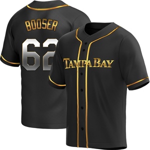 Men's Tampa Bay Rays Cam Booser Black Golden Alternate Jersey - Replica