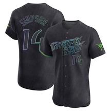 Men's Tampa Bay Rays Chandler Simpson Charcoal 2024 City Connect Jersey - Elite
