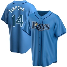 Men's Tampa Bay Rays Chandler Simpson Light Blue Alternate Jersey - Replica