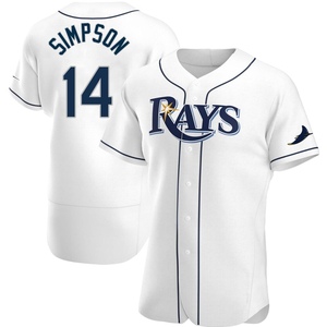 Men's Tampa Bay Rays Chandler Simpson White Home Jersey - Authentic
