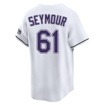 Men's Tampa Bay Rays Ian Seymour White Throwback Cooperstown Jersey - Limited