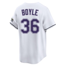 Men's Tampa Bay Rays Joe Boyle White Throwback Cooperstown Jersey - Limited