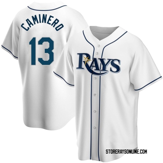 Men's Tampa Bay Rays Junior Caminero White Home Jersey - Replica