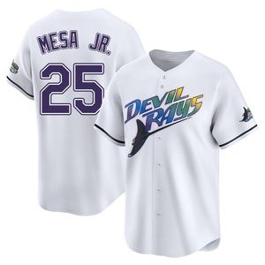 Men's Tampa Bay Rays Victor Mesa Jr. White Throwback Cooperstown Jersey - Limited