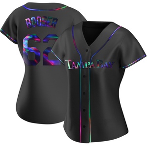 Women's Tampa Bay Rays Cam Booser Black Holographic Alternate Jersey - Replica
