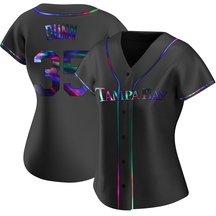Women's Tampa Bay Rays Oliver Dunn Black Holographic Alternate Jersey - Replica