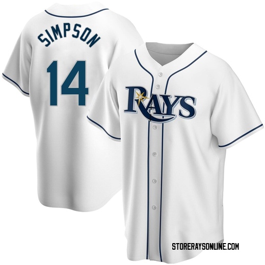 Youth Tampa Bay Rays Chandler Simpson White Home Jersey - Replica