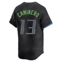Youth Tampa Bay Rays Junior Caminero Charcoal 2024 City Connect Jersey - Limited