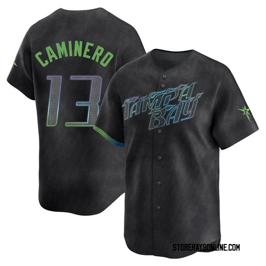 Youth Tampa Bay Rays Junior Caminero Charcoal 2024 City Connect Jersey - Limited